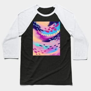 Bright Pink Abstract Baseball T-Shirt